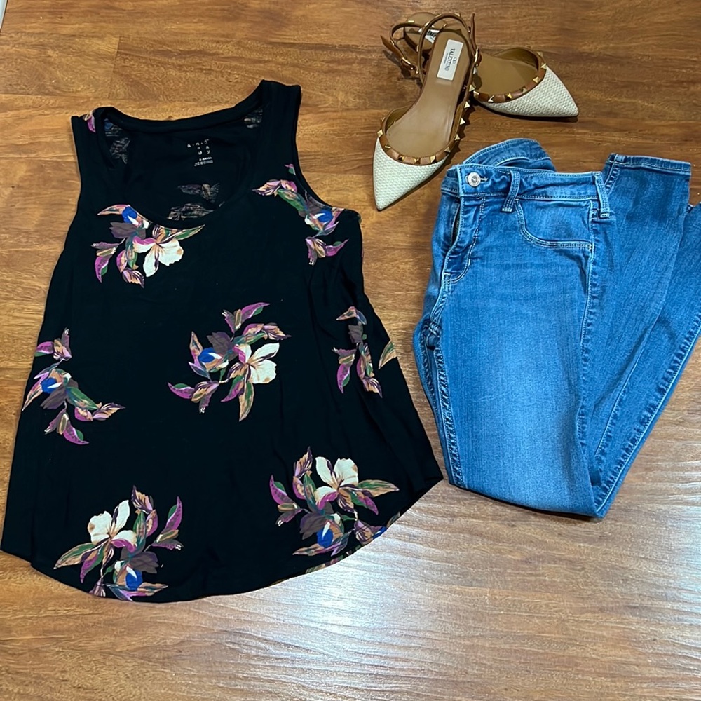 A New Day floral tank top XS